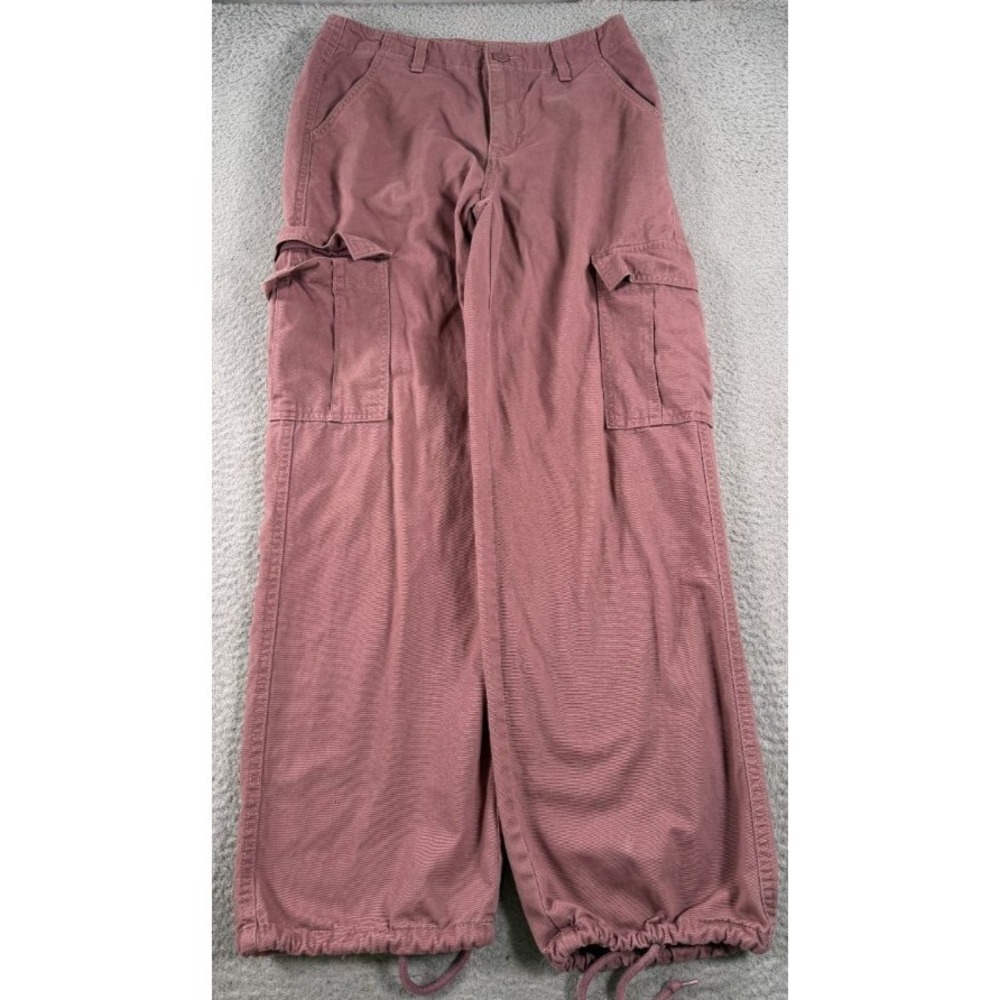 Levi's '94 Baggy Cargo Pants Womens 26 Red Wide Leg Parachute Cotton Y2K